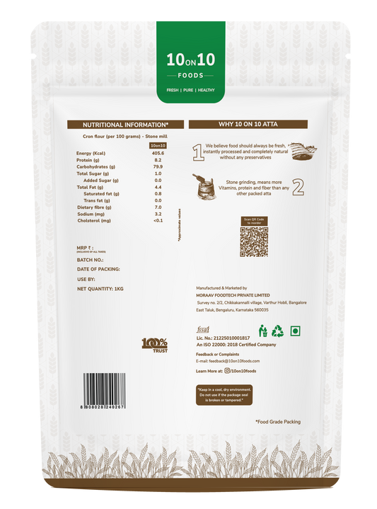 10on10 Foods – Makki Atta (Corn Flour) | Stone-Ground | Gluten-Free | Low GI