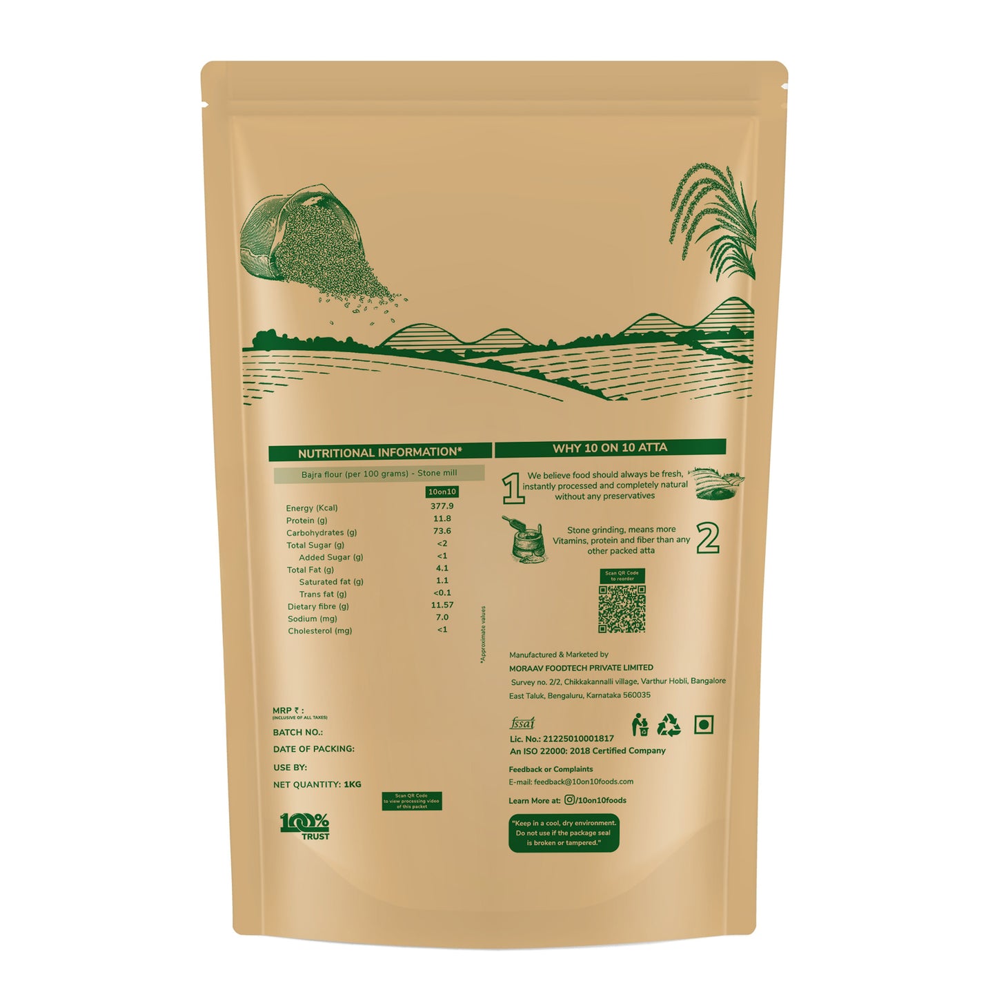 bajra atta nutrition info