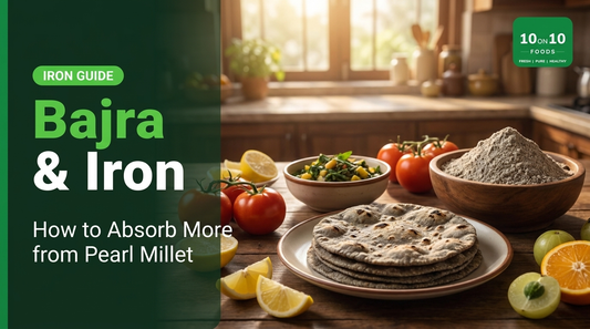 Bajra atta and iron, pearl millet rotis with lemon, tomato and greens for better iron absorption, 10on10 Foods