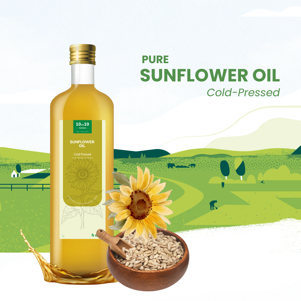 Bottle of pure sunflower oil 