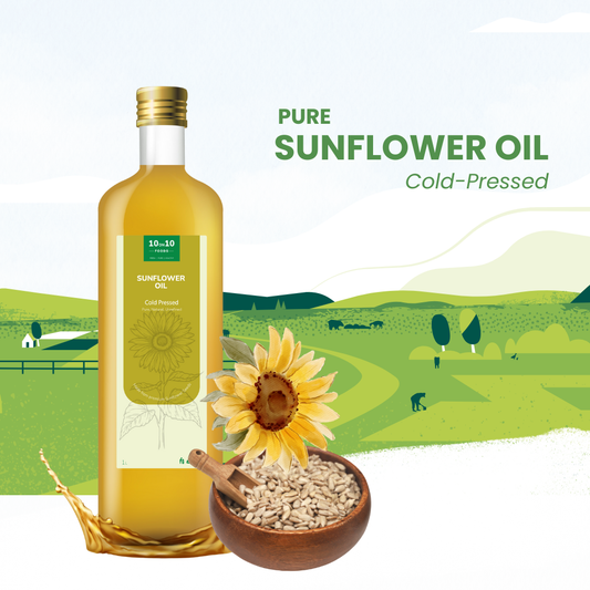 Bottle of pure sunflower oil 
