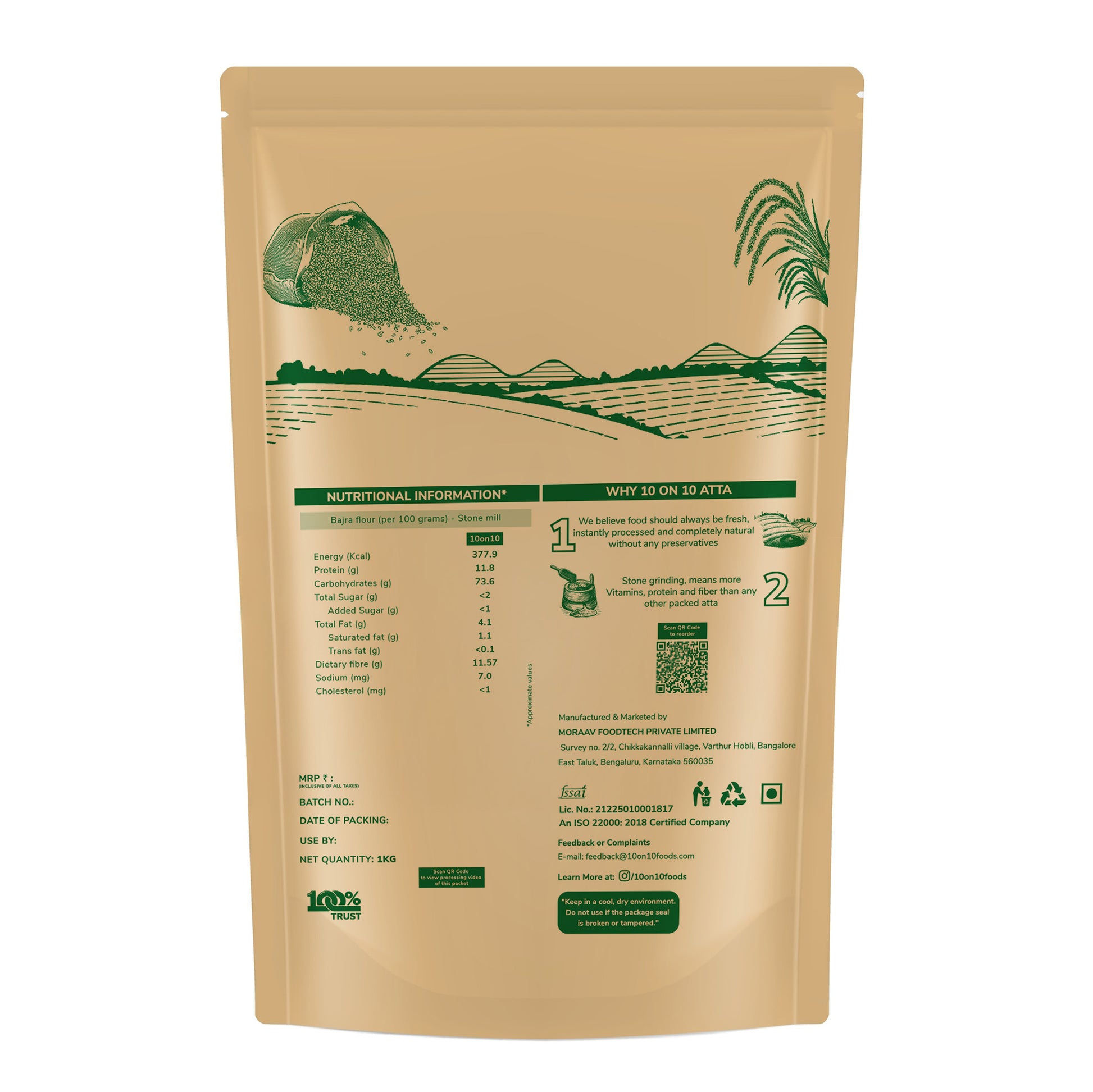 bajra atta nutrition info