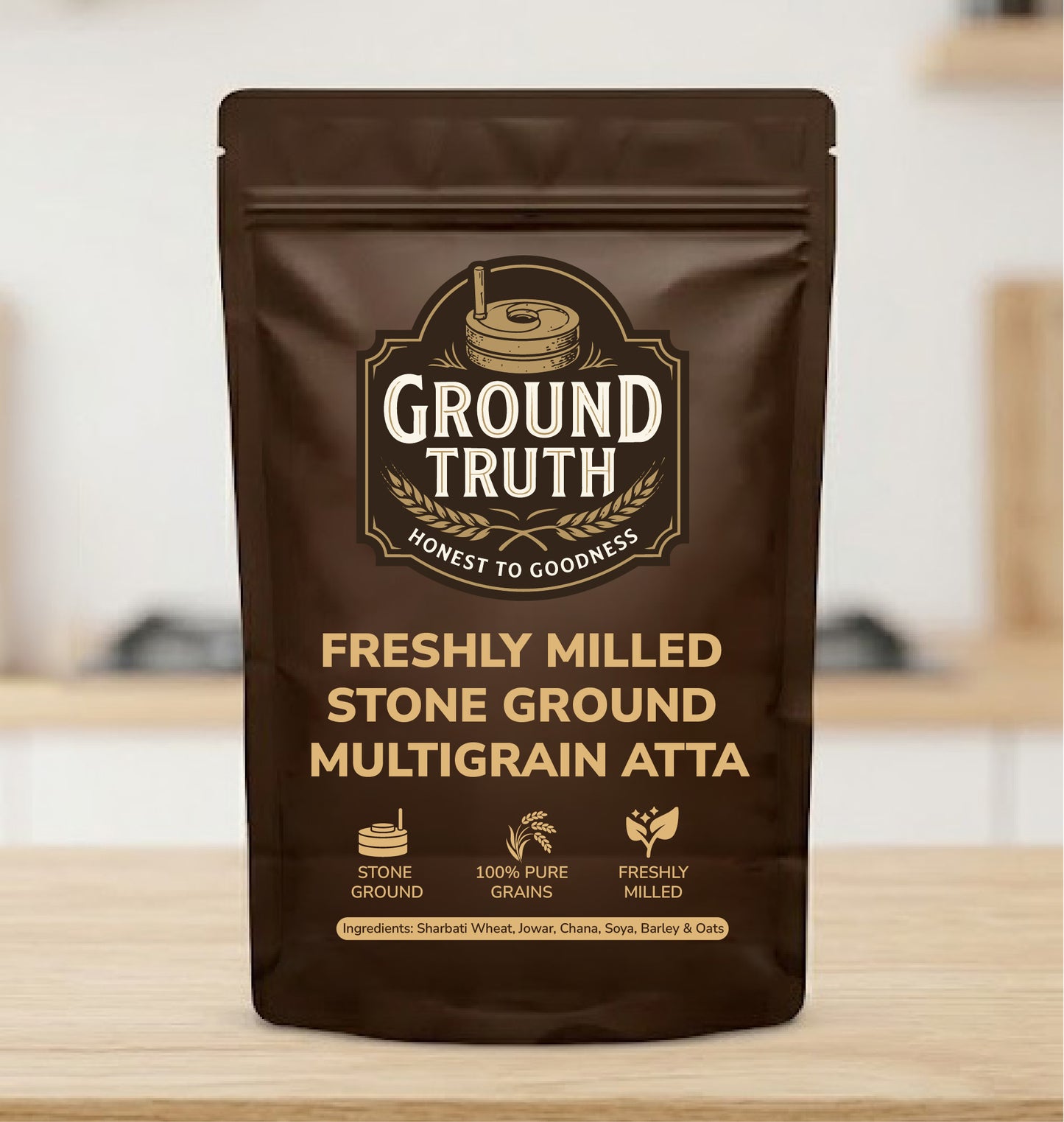 FRESHLY MILLED STONE GROUND MULTIGRAIN ATTA - GT