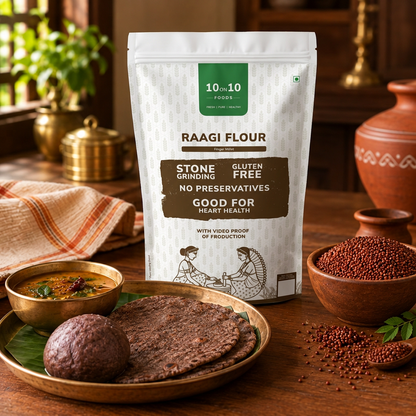 Ragi Atta, Stone-Ground Finger Millet Flour, Fresh