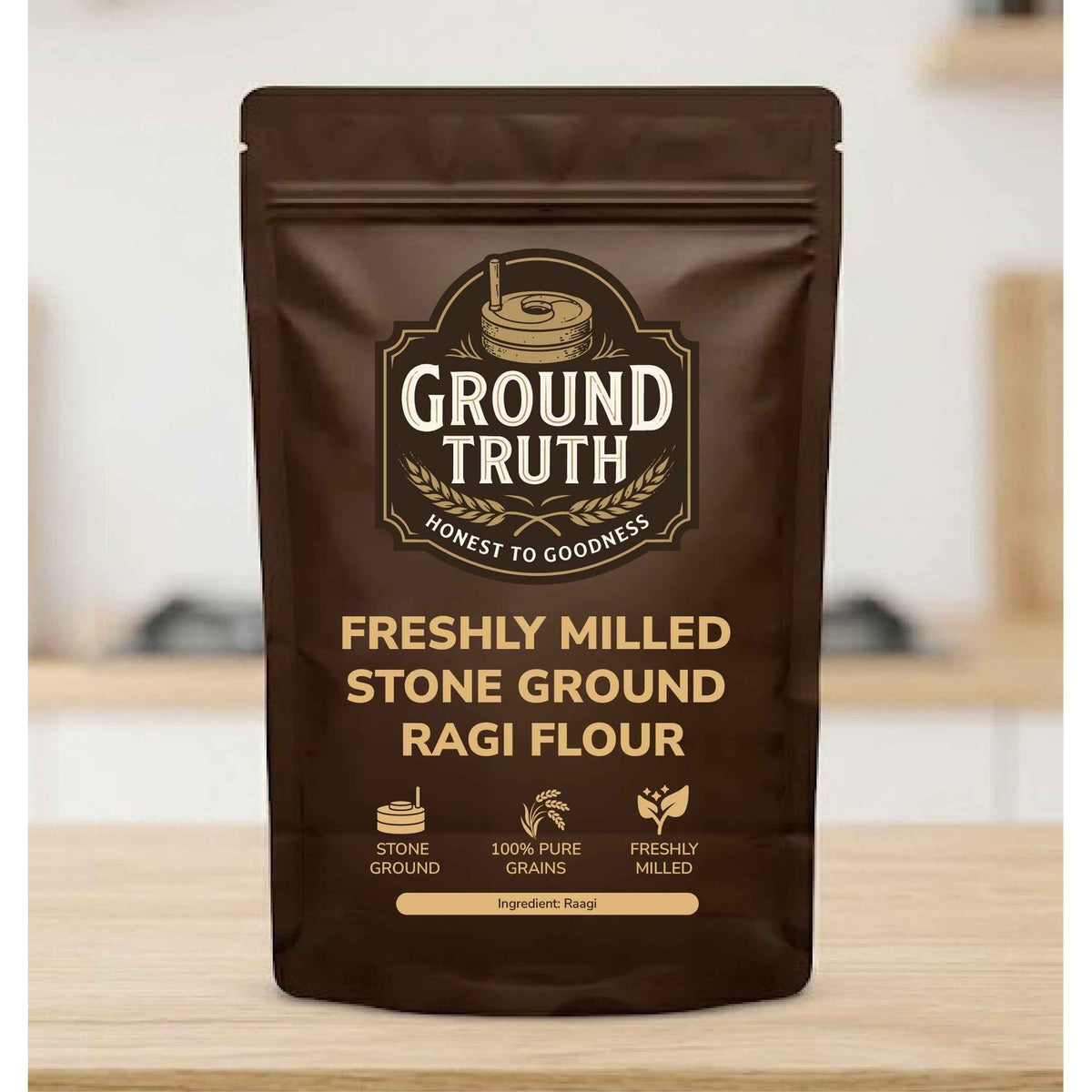 Ground Truth freshly milled stone ground Ragi flour 1 kg pack