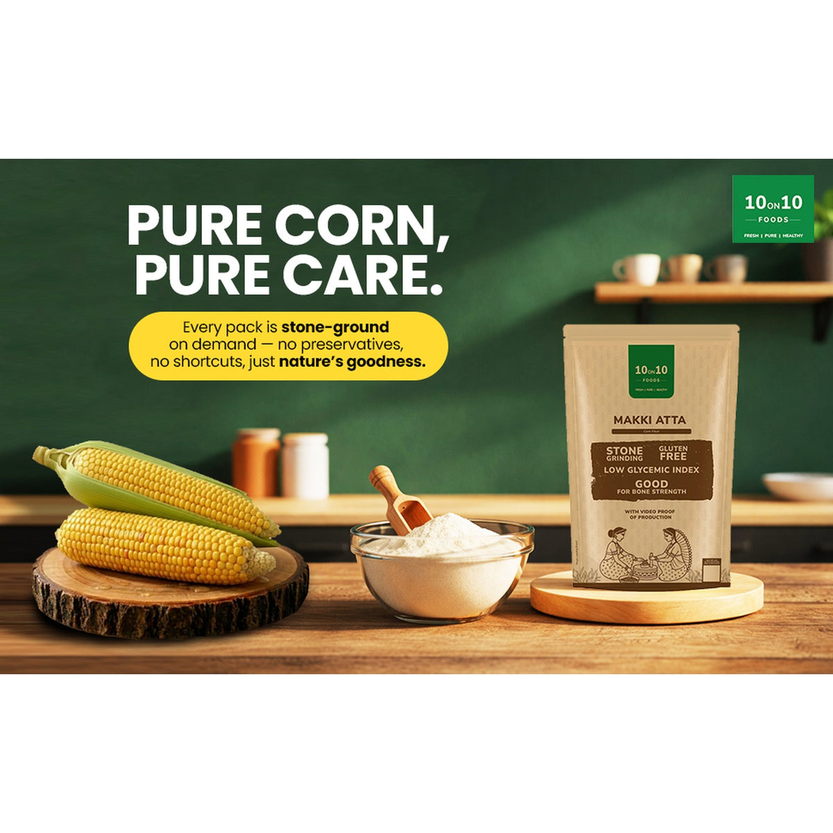 100 percent natural Makki Atta without preservatives or chemicals